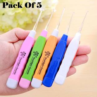 Buyer Choice (5Pcs) Flashing Light Led Digging Ear Wax Remover Cleaner Tool (Multicolor)