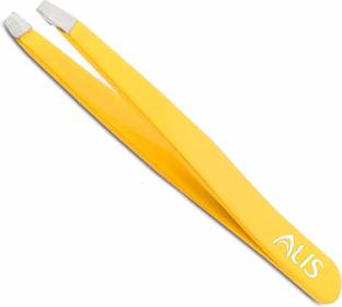 alis Slant Tip Tweezers & Eyebrow Plucker for Eyebrows & Ingrown Hair, Plucking Daily Beauty Tool (YELLOW SET OF 1 PCS)