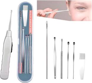 SCABIOSA 6 Pcs Ear Wax Cleaner Resuable Ear Cleaner Tool Set with Flashlight Earpick