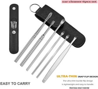 Taxila 6 Pcs Set Ear Wax Removal Ear Cleaning Tools Set Pu Leather Storage Electric Ear Cleaner