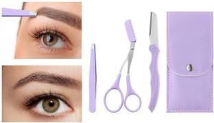 Taxila 3 Pcs Eyebrow Shaper Tool Set Eyebrow Grooming Set with Tweezers, Women