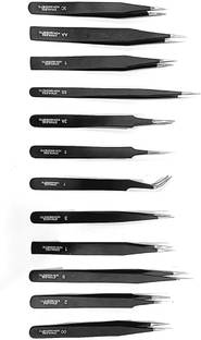 RELIBBA Non magnetic tweezers set for mobile/ laptop/ jewellery repair (set of 12)