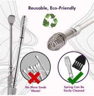 PKK TRADERS Ear wax Remover with LED Flashlight Earpick 2 pack + Ear Wax Cleaner Kit(6 pcs)