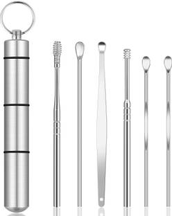 LOCAL SHOPPER Earwax Removal Kit Ear Curette & Spiral Tools With Aluminum Tube 6 Pieces