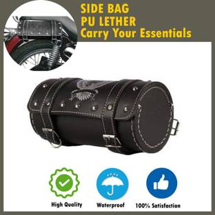 SRPHERE Saddle Bag Black Leather Motorbike Saddlebag