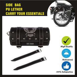 Allowing AWG- Premium Quality Bullet Side Bag/Saddle/Travel Bag/Carrier All Models Saddle Bag Black Leatherette Motorbike Saddlebag
