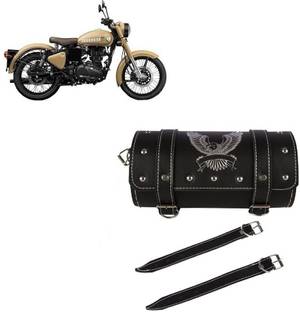 AXWee Saddle Bag Black Leatherette Motorbike Saddlebag