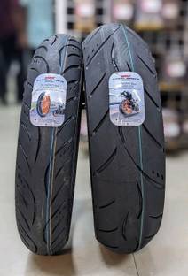 MRF 110/70-R17 & 150/60-R17 STEEL BRACE RADIAL COMBO PACK 2 TYRES ( FRONT & REAR ) STEEL BRACE RADIAL Front & Rear Two Wheeler Tyre