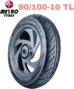 METRO TYRES 90/100-10 METRO ZIP TUBELESS 90/100-10 Front & Rear Two Wheeler Tyre