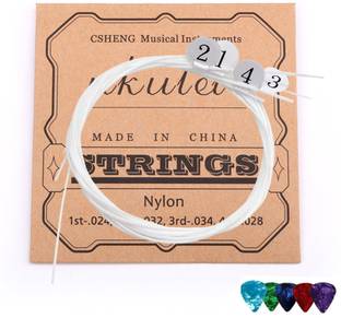Mocking Bird Set Of Nylon Ukulele String Replacement String with 5 Picks For Concert Ukulele Concert Ukelele Strings