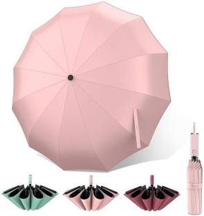 XBEY 10 RIBS Pink Umbrella for Men,UV Coated for Rain with Auto Open and Close Umbrella