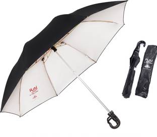 K.C. PAUL & SONS Raj 2 fold heavy duty umbrella for Men & Women, 2 fold umbrella, Black Umbrella