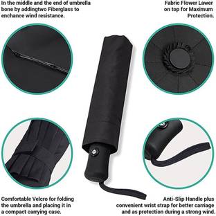 ADJ Auto Open Close Umbrella Black Outdoor Umbrella