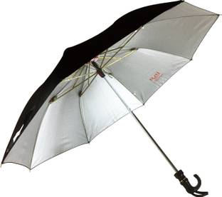 K.C. PAUL & SONS 2 Fold Raj Polyster Black Umbrella Umbrella
