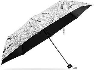 KRAPTICK Compact Travel (White Newspaper) Umbrella