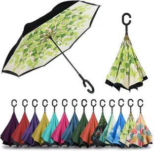 UK Enterprise ReverseWaterproof Ultra Protective Rain & Sun, With C-Shaped Handle Umbrella