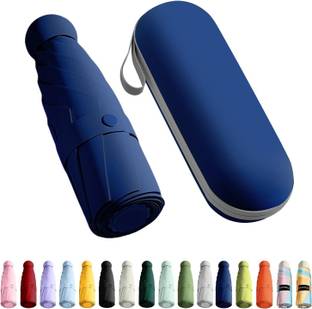 AlexVyan Mini Pocket Umbrella with Case (Manual Open) 6 Frame Use in Rain & Summer Umbrella