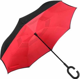 paryavarn Double Layer Inside-Out Inverted Umbrella and Self Standing, Reverse Folding Umbrella with C-shaped Hands Free Handle Double Layer Inside Out Folding Umbrella Umbrella