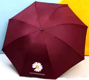 KEKEMI 3 fold Manual Plain Sun & Rain Umbrella