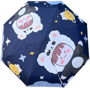 Just Decor Cute Cartoon Printed One Touch Fully Automatic Non-Slip Rotatable Hook Handle Umbrella