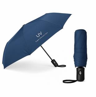 PRITVAH Blue UV Auto Open-Close Foldable Umbrella for Rain & Sun Protection - Compact Umbrella