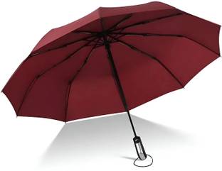 Star Work AUTO OPEN & CLOSE ROUND HANDLE UMBRELLA (RED PACK OF 1) Umbrella