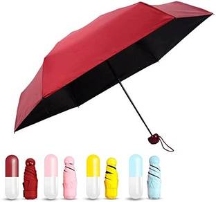 Dialust Capsule Case Small Mini Umbrella Folding Compact Pocket Umbrella Chatri Umbrella