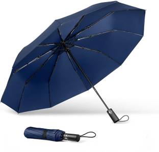 KeepCart Strong Wind Proof Rain Proof with 10 Ribs Bone Travel Folding Umbrella Umbrella