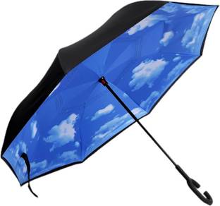 UK Enterprise Inverted Reverse Umbrella with C-shape Handle Windproof for Rain and sun Umbrella