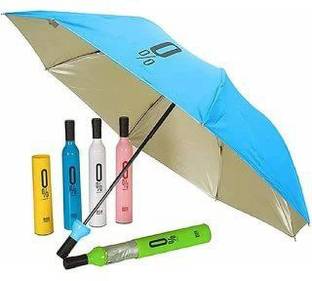 HASHONE Foldable Bottle Umbrella - Unisex Windproof UV and Rain Protection Double Layer Umbrella