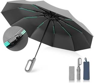 Moncerise UV with Carabiner HandleforTravel Rain and Sun Automatic Open Close Umbrella