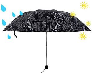 KRAPTICK Travel Newspaper Umbrella - 60 MPH Windproof Lightweight for Men Women and Kids, Compact Travel Unique Umbrellas (Black) Umbrella