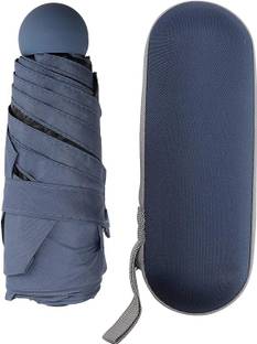 AlexVyan Mini Umbrella & Case (Manual Open) 6 Frame Use in Rain & Summer. UV Protection Umbrella