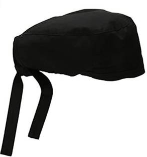 Kodenipr Club Black Chef Cap/Cooking Cap/Scrub Cap/Bandana Chef Hat