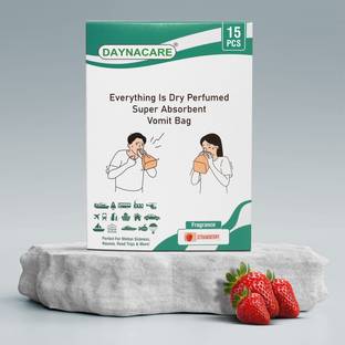 DAYNACARE DAYNACARE Strwberry Scented Plastic Zip Lock Vomit Bag| Pack Of 15 Vomit Bag