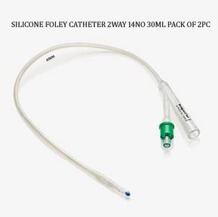 Ashni SAFECATH Silicon Foley Catheter 14number 30ml For Single Use pack of 2pc Urine Bag