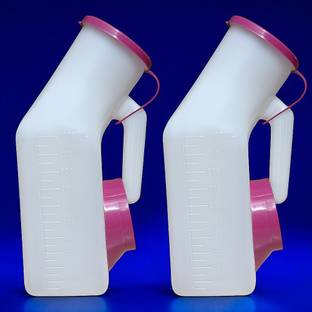 fastro Big Size Urine Pot 1000ml with Lid Convienient to Use for Men Women Pack of 2 Urine Pot