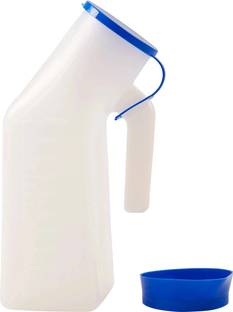 saniquick Portable & Safe Plastic Urine Collector Pot With Cap For Female/Male Bed Patients Urine Pot 1000 ml Urine Pot