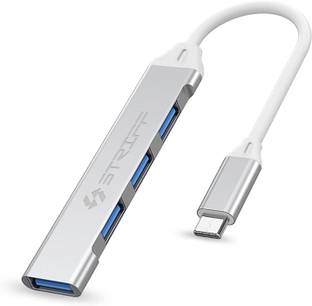 STRIFF Type-C USB Hub 4-Port Adapter USB 3.0&2.0, 5000Mbps Data Transfer(Silver) USB Adapter