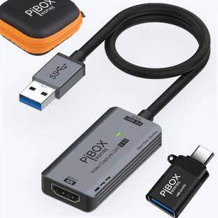 pibox india Video Capture Card Cable 1080P 60fps, 4K HDMI-USB 3.0 MJPEG YUV Game Capture USB Adapter