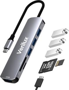 Verilux 6-In-1 Aluminum Type C Hub 4k Hdmi Output Usb C Hub Fast Data Transfer Usb Hub USB 2.0/3.0 Ports, SD/Micro SD Card Reader Compatible USB Hub