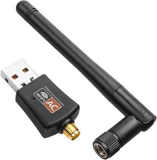 Wavenex Bluetooth + 5Ghz Dual Band Wifi Adapter for PC 1300 Mbps with Dual Antenna USB Adapter