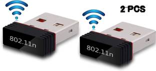 Red Champion Nano Wifi Dongle, Connector Receiver 802.11BGN 2.0 Pack/2Pcs USB Adapter