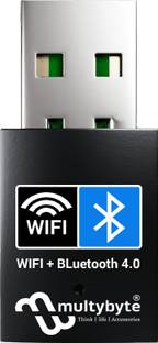 Multybyte USB Adapter 4.0-High-Speed 150Mbps for PC-Plug&Play,Dual Functionality (WiFi+BT) USB Adapter
