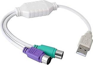 ALRITO USB2.0 Type A Male to Dual PS/2 Female for Keyboard Mouse USB Adapter