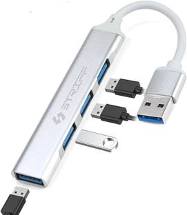 STRIFF USB_HUB_4port Adapter, Fast Data Transfer for PC Laptops MacBooks(Silver) USB Adapter