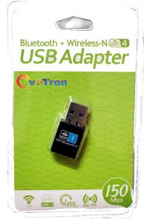 ईवीओट्रान 2 in 1 USB Dual WiFi /Bluetooth 4.2 Adapter, 150Mbps Band 2.4 Ghz Wireless Network External Receiver, WiFi Dongle for PC Laptop Desktop USB एडाप्टर