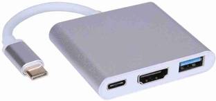 RANZZER 3-in-1 Cable 2 A 0.1 m Heavy Steel Newly USB C to HDMI Adapter 3 in 1 Hub USB Adapter