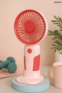 WOYR 3 Speed Portable Fan Rechargeable with stand|Small Fan USB Rechargeable Fan Rechargeable Fan