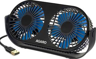 AGARO Signify USB Desk Twin Fan, Portable Table Cooling Fan with 3 Speed Wind, 4" Dia Each, USB Powered, Dual Mode USB Fan
